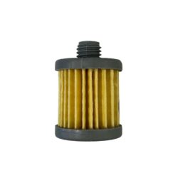 Yellow pleated fuel filter with black caps