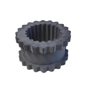 A large gear that is made of metal.